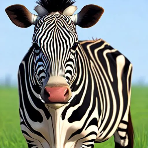 A cow with zebra stripes on body | OpenArt