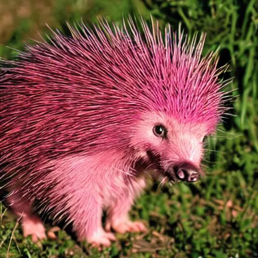 Prompt: Pink porcupine