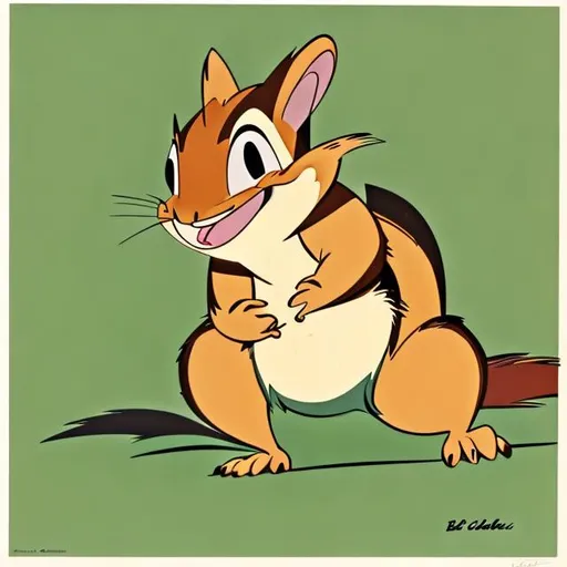 Prompt: Chipmunk by Bob Clampett, Vintage
Cel Animated, 1940s