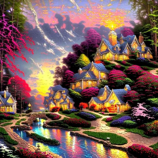 Prompt: Untitled creation by Thomas Kinkade