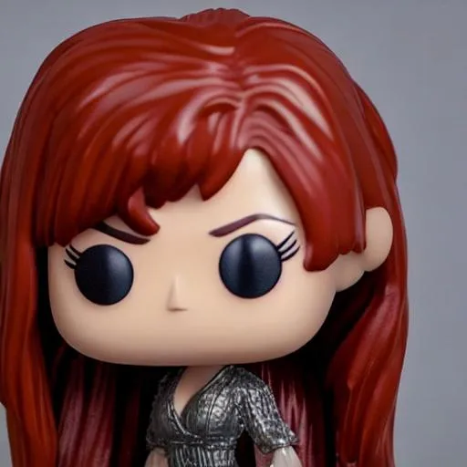 Prompt: Funko pop Supernatural Rowena figurine, made of plastic, product studio shot, on a white background, diffused lighting, centered