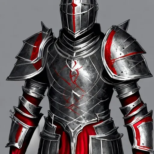 Prompt: black male knight armor with red lines