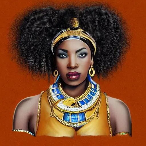 Prompt: queen nile black woman
