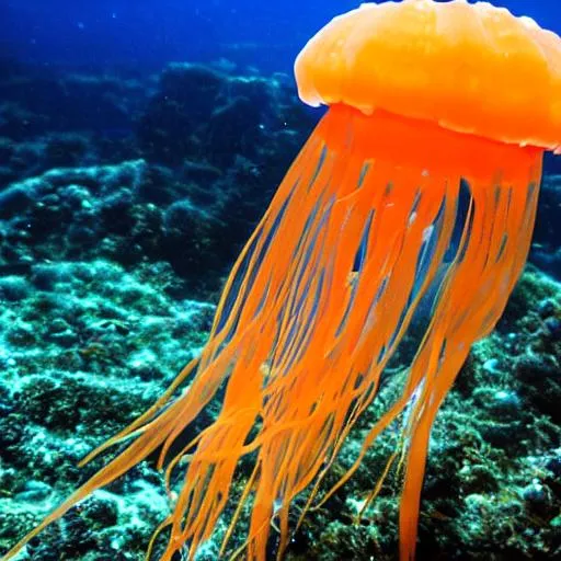 Prompt: orange jellyfish