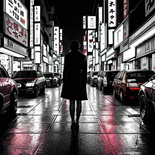 Tokyo city lonely woman in blade runner 2 city stree... | OpenArt