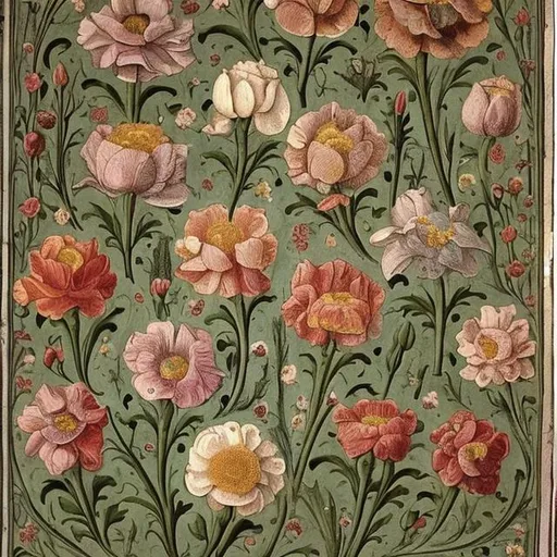 Prompt: flowers from medieval
