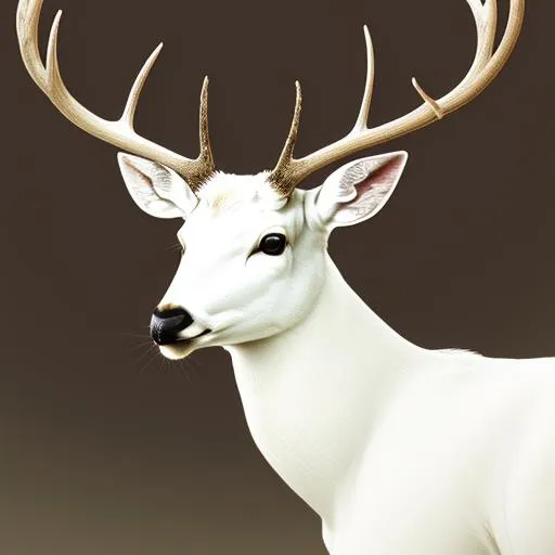 Prompt: Portrait  of a white  male deer