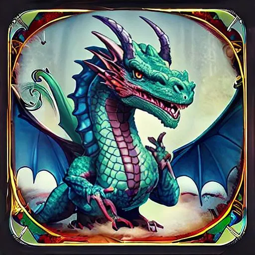 Prompt:  dragon on a card game
