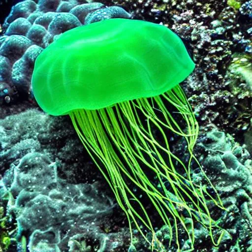Prompt: green jellyfish