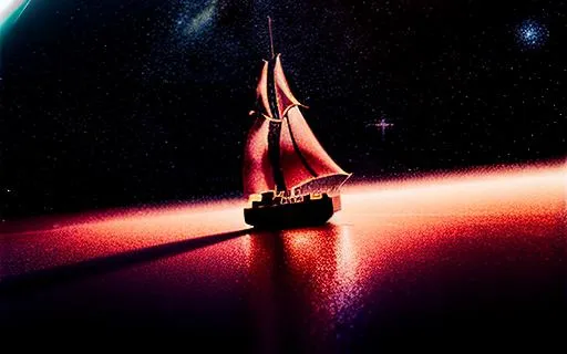 Prompt: British Galleon sailing through space dust in galaxy dust,stars,concept,illustration,UHD,Realistic