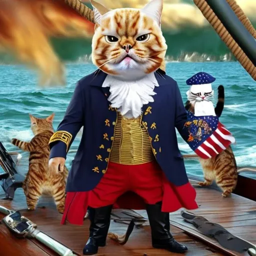 Prompt: actual photo of donald trump as pirate cat, surprise me