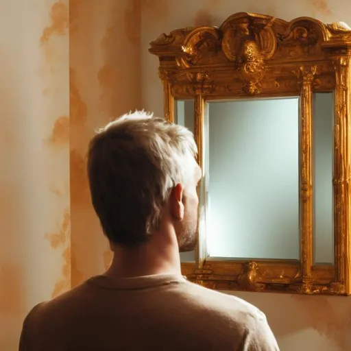 Prompt: what does god look like in the mirror?