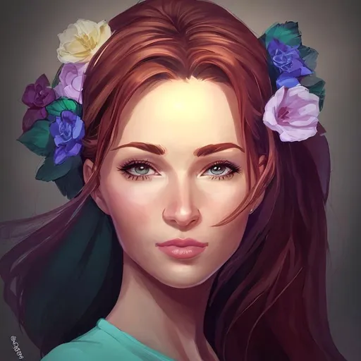 Prompt: Beautiful woman cartoon portrait 