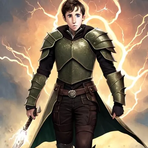 Prompt: Young Neville Longbottom, drawn
with lightning armor
full body picture
