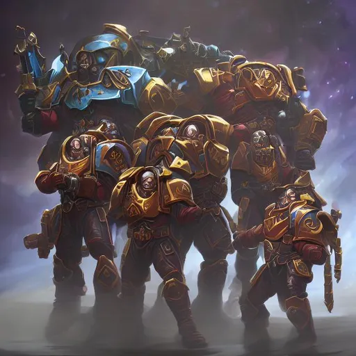 Prompt: Spacemarines for warhammer 40k 