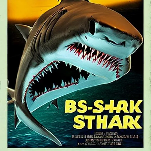 Prompt: B-movie Shark Poster
