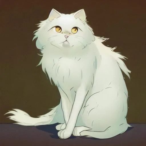 Prompt: fluffy white cat, natural lighting, path traced, highly detailed, high quality, cartoon, digital painting, by don bluth and ross tran and studio ghibli and alphonse mucha