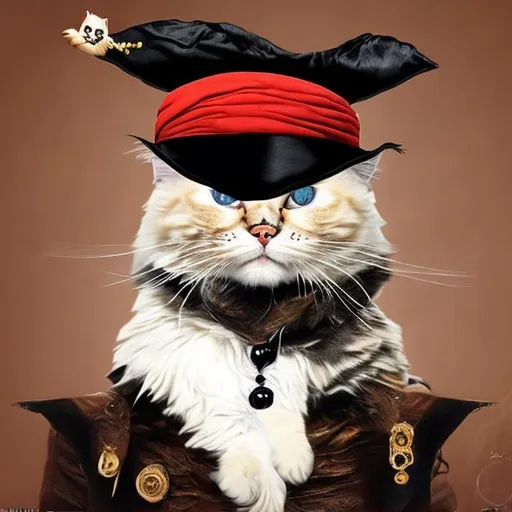 Prompt: actual photo of pirate cat as salvador dali, surprise me