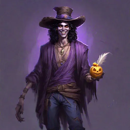 Prompt: Full body splash art of a sweet, youthful, young, handsome, smiling male undead zombie bard, mummified pale face, shoulder long wavy black hair, skinny, tyrian purple medieval noble clothes with puffy sleeves, floppy hat with feathers, D&D, dnd, fantasy, highly detailed, sharp focus, digital painting, trending on artstation, 4k, 8k, unreal engine