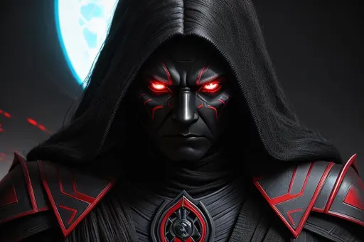 Prompt: Portrait of Sith Warrior Scourge from Star Wars, Hyperrealistic Digital Artwork, Dark and Fierce Style, Capturing the Intensity of the Sith's Aura, Camera: High-Resolution DSLR, Shot: Intense Close-Up, Rendered with Intricate Details and Menacing Lighting, (hyperrealistic digital artwork:1.2), (sith warrior:1.05), (star wars:1.1), (dark and fierce style:1.1), (sith aura:1.05), (high-resolution DSLR:1.08), (intense close-up:1.1), (intricate details:1.1), (menacing lighting:1.1)