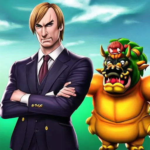 Prompt: Saul Goodman vs Bowser