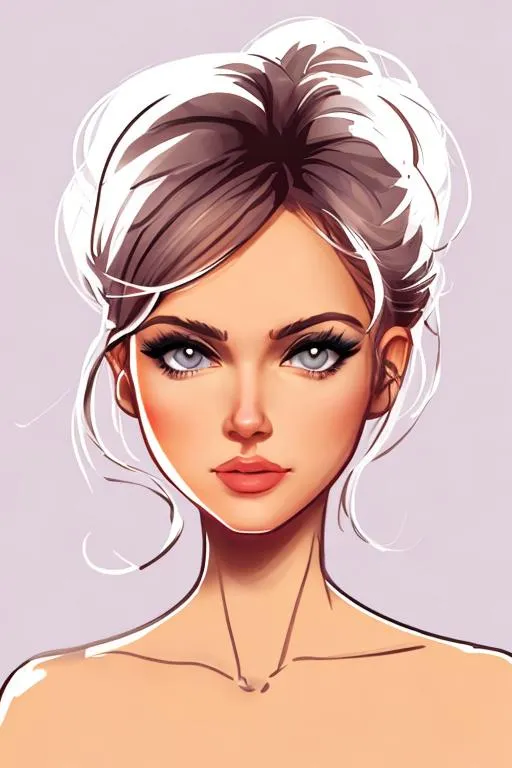 Prompt: Beautiful woman cartoon portrait 