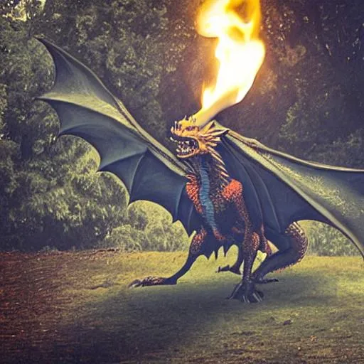 Prompt: a dragon breathing fire 