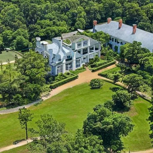 Colonial Mansion Tall Grand Iron Gate Horse Stables... OpenArt
