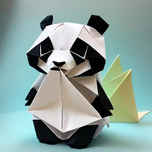 Prompt: Cute panda, origami art