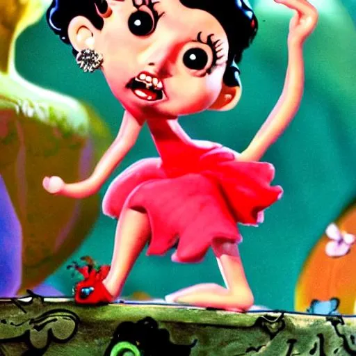 Prompt: a claymation film/ betty boop/

