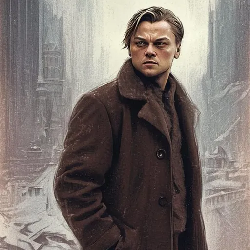 Prompt: Leonardo Di Caprio in soviet concept art