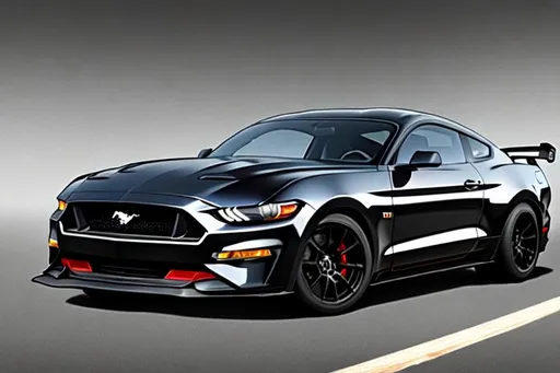 Prompt: New racing Dark Horse Mustang GT 