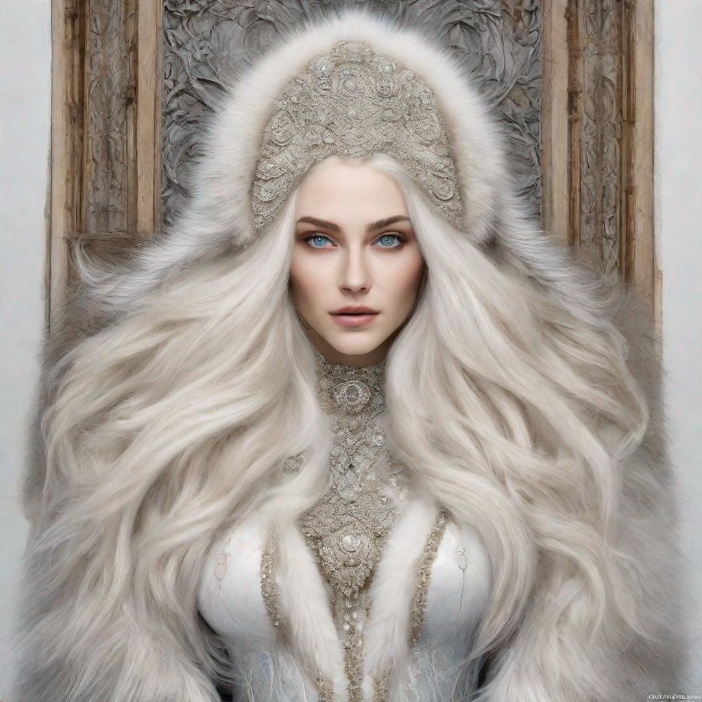 beautiful 20 year old women with white hair, white e...