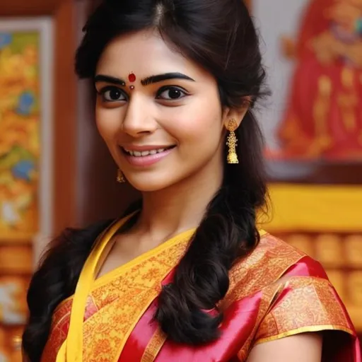 Prompt: Actress Samantha in buddhist attire