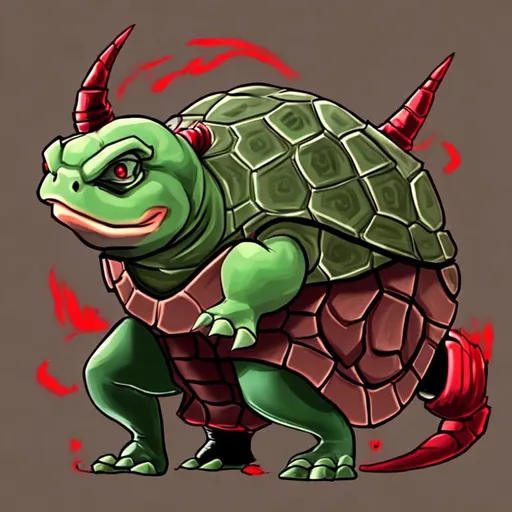 Prompt: angry turtle devil
