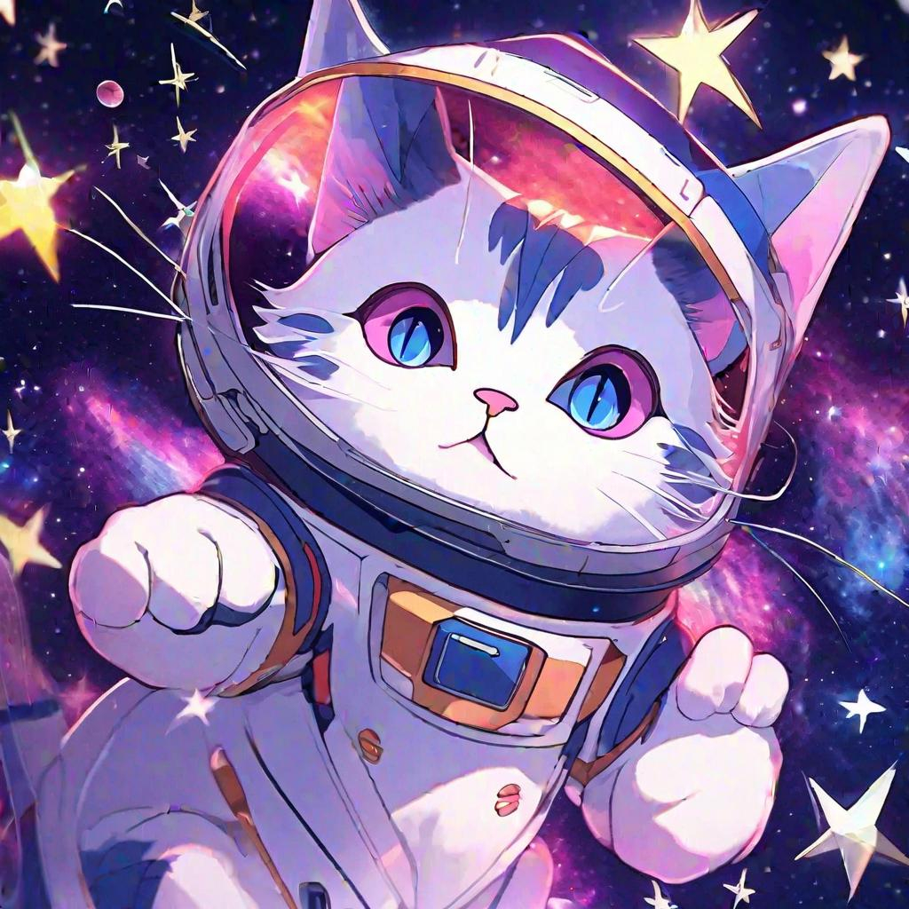 Magic Space Anime Cat