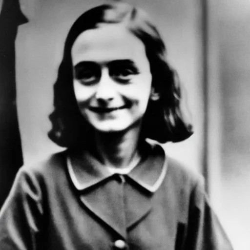 Prompt: anne frank in nazi uniform