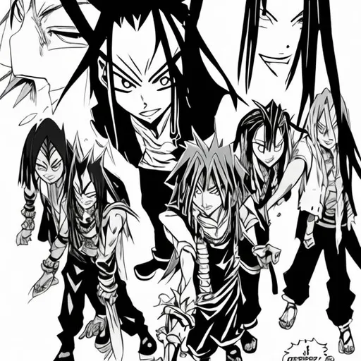 Prompt: Shaman king. Manga. Anime.