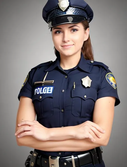 Prompt: beautiful, female police officer, full body, Cute face