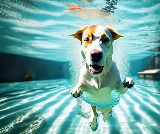 Prompt: Dog swiming