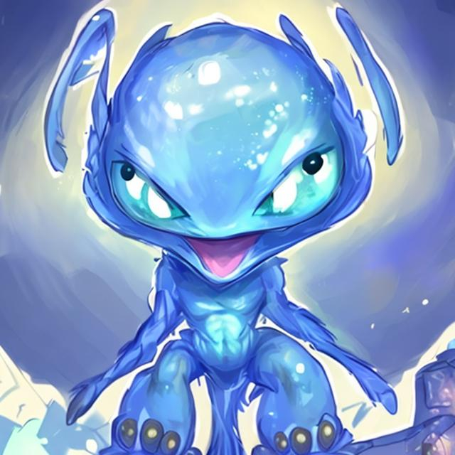 cute male blue alien streamer