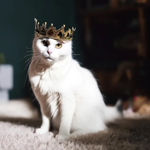 Prompt: give the cat a crown