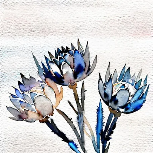 Blue flowers : r/Watercolor