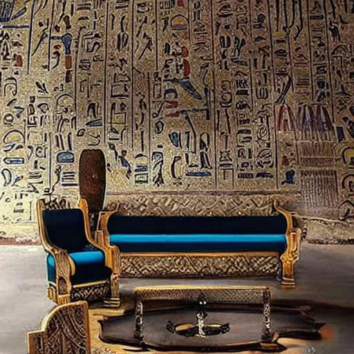 Prompt: Ancient egypt themed modern furnitures