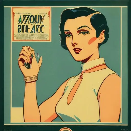 Prompt: Vintage advertising images in an Art Deco style