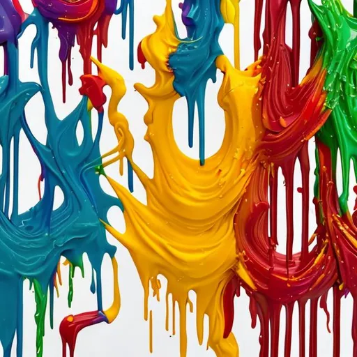 Prompt: a random collection of 1 and 0 numbers dripping with an array of colorful paint