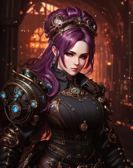 Prompt: steampunk female, front, wearing body accessories, epic Instagram, artstation, hyperdetailed intricately detailed , unreal engine, fantastical, intricate detail, splash screen, complementary colors, fantasy concept art, 8k, deviantart masterpiece, oil painting, heavy strokes, splash arts
