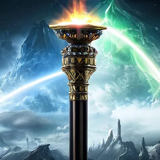 Prompt: scepter, magic rod, epic, painting, realistic, masterpiece, realistic lighting, matte painting background, 8k, HD, UHD