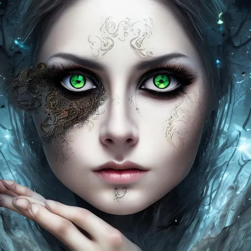 Prompt: woman with mystic eyes