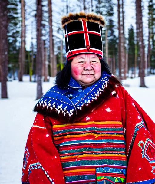 Photo Of An Adorable Sami Woman Wearing Traditional 